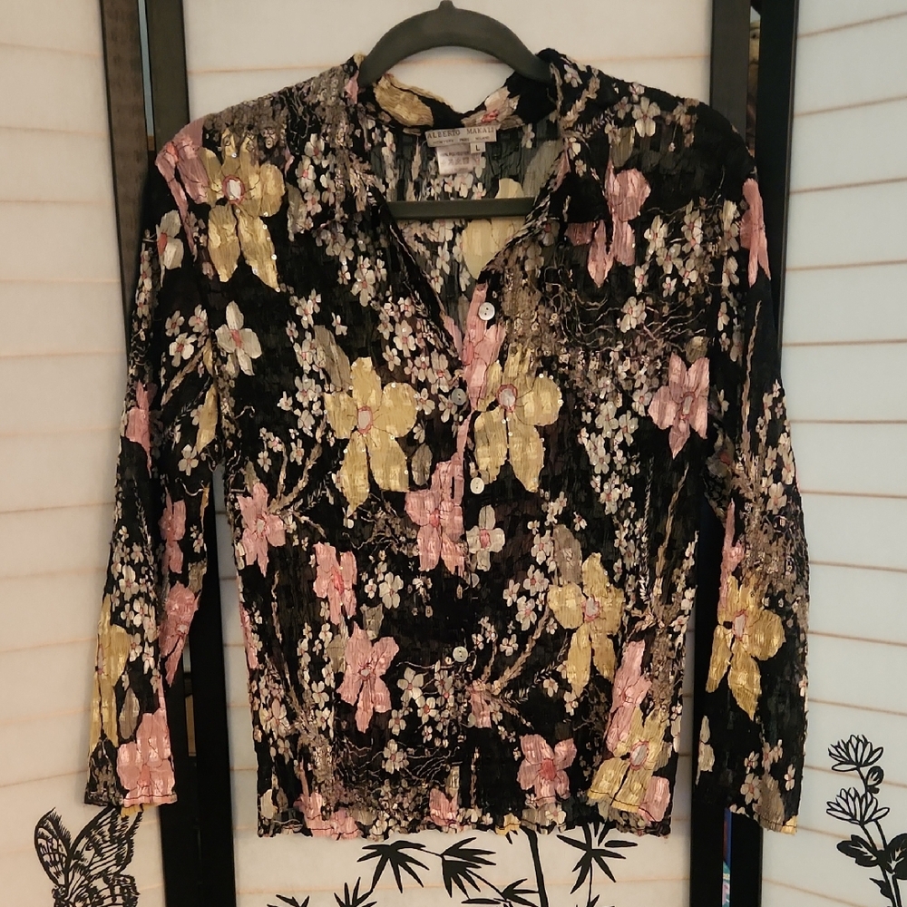Floral Sheer Mesh/Lace Women's Alberto Malaki Top